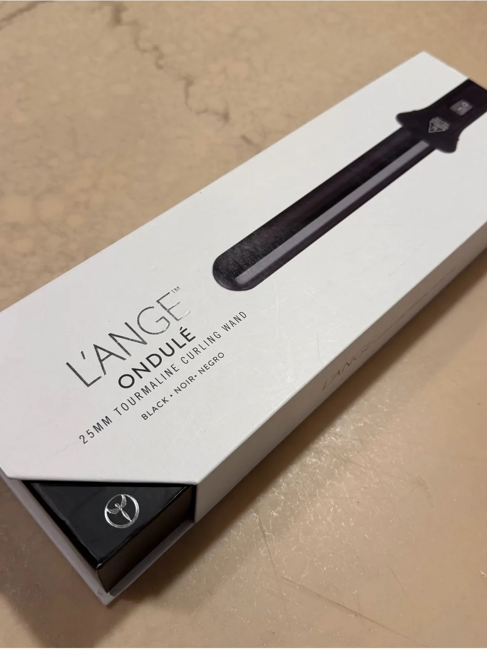 L'ANGE Ondule 25mm Tourmaline Curling Wand in Black